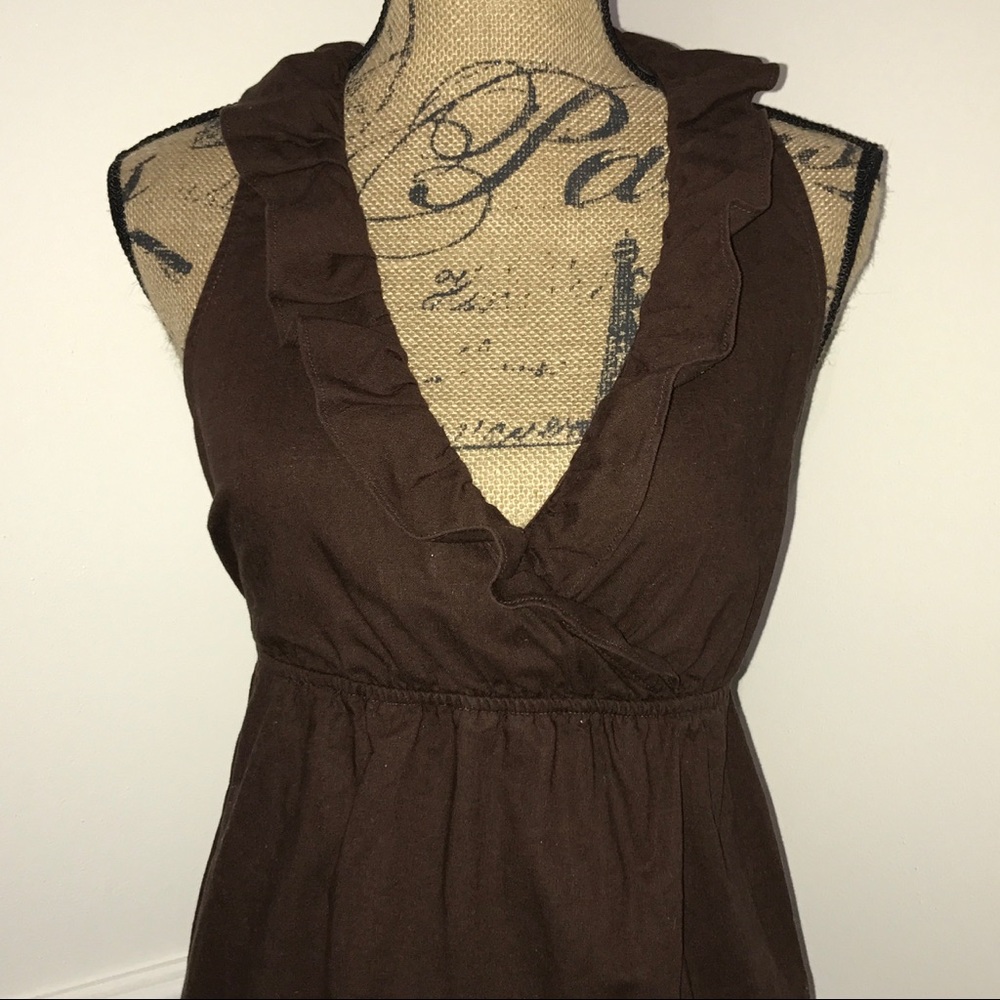 Brown ruffle dress